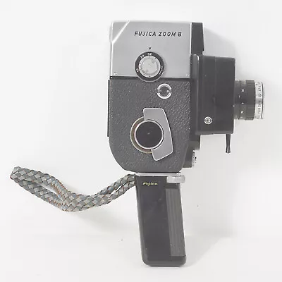 VINTAGE FUJICA ZOOM 8 DOUBLE 8mm CINE CAMERA WITH PISTOL GRIP C1960's Made Japan • £10.27