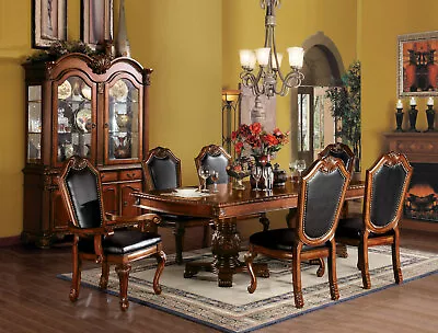 NEW Traditional Cherry Brown Finish 7 Pieces Dining Room Table Chairs Set IAC9 • $2267.75