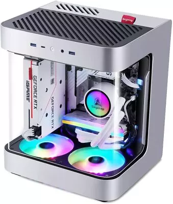 Segotep Slath Mini ITX Computer Case Double Curved Gaming Case GPU Vertically • $279.99