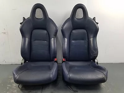 2005 Honda S2000 AP2 Black Leather Bucket Seat Set - Wear  #6864 K2 • $799.99