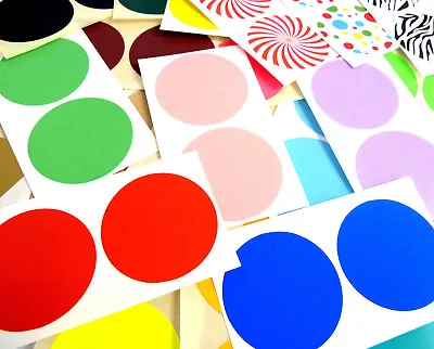 50mm (2 Inch) Round Stickers Coloured Circles Circular Sticky Labels 42 Colours • £3.10