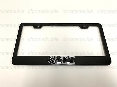 1pc 3D GTIemblem - BLACK Stainless Steel License Plate Frame W/Screw Caps • $22.79