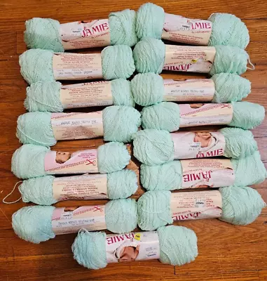 Vintage Jamie By Lion Brand 15 Skeins Baby Blanket Yarn - 269 Pastel Green • $85.49