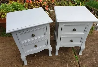 £57.50 • Buy Bedside Table Pair Grey Bedroom Unit Cabinet Nightstand With 2 Drawers In Each