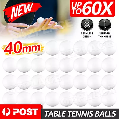 30/60Pcs Large Table Tennis Balls Training Ping Pong 40mm White AU NEW • $14.95