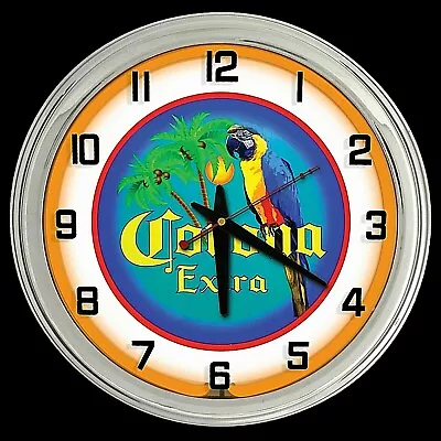 16  Corona Extra Beer Bird Sign Orange Neon Clock  • $205.07