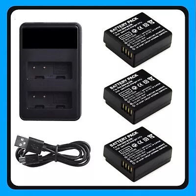 3 Battery +LC Charger For Panasonic Lumix DC-TZ90 DC-TZ95 DMW-BLE9 E DMW-BLG10 E • $56.80