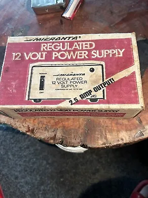 Vintage Micronta Regulated 12 Volt Power Supply Cat No 22-124 USA Made • $38.53