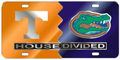 TENNESSEE VOLS / FLORIDA GATORS Mirrored HOUSE DIVIDED License Plate / Car Tag • $29.95