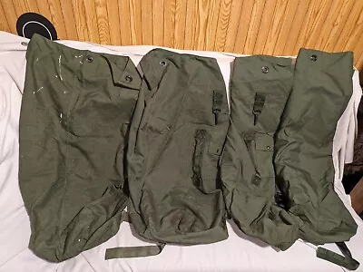 Lot Of 4 Military Canvas Duffle Bags Field Gear Carry On Luggage Green Marines • $44.99