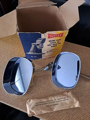 $195 • Buy Original Pair Of 1950s ? Vintage Yankee Brand Oblong Custom Car Mirrors 526