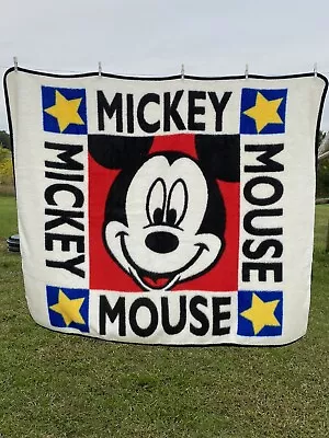 Vintage Biederlack Mickey Mouse Blanket Throw Walt Disney USA • £24.12