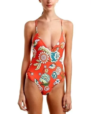 6 Shore Road By Pooja Seabrook Blooms One Piece Maillot Size L Swimsuit NWT $168 • $58.80
