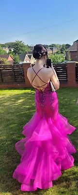 Prom Dress Size 8 Pink Work Once  • £200