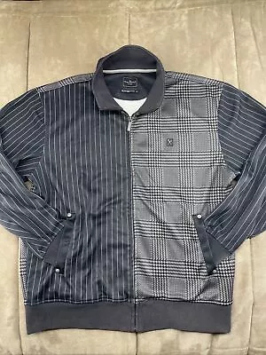 Y2k Patchwork Marc Ecko Cut & Sew Adult XL Black Track Jacket Houndstooth Mens • $75