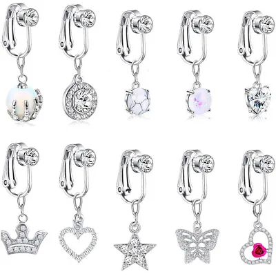 $1.39 • Buy Faux Body Piercing Jewelry Navel Clip On Belly Button Rings Fake Belly Piercing