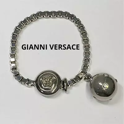 Vintage Gianni Versace Medusa Silver Tone Ball Chain Bangle Bracelet - Rare • $148