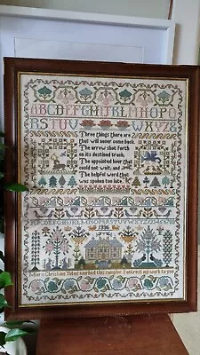 Lovely  Traditional Weather House Sampler Cross Stitch Design Chart 59cm X 45 • £25