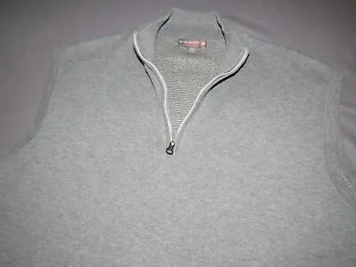 Men's Peter Millar Crown Sport Cotton Blend Gray 1/4 Zip Sweater Vest XXL • $26.99