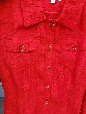 Erin London Red Crinkled Textured Lined Lightweight Jacket Size XL Womens  • $18.99