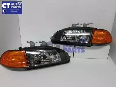 JDM Black Headlights & Amber Corner Lights For 91-95 Honda Civic EG VTI 3D Hatch • $159.91