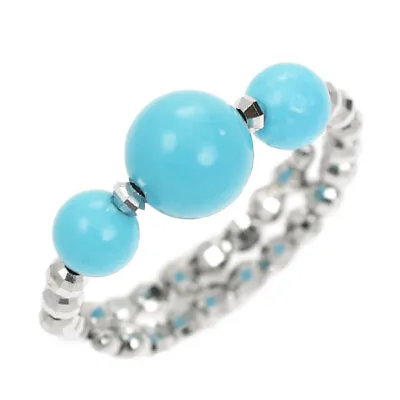 QVC K18WG Turquoise Ring Diameter About 4.0-5.9mm - Auth Free Shipping From Japa • £216.35