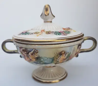 Antique Capodimonte 19thC Richard Ginori Cherubs Lidded Urn Twin Handle Italy • $880