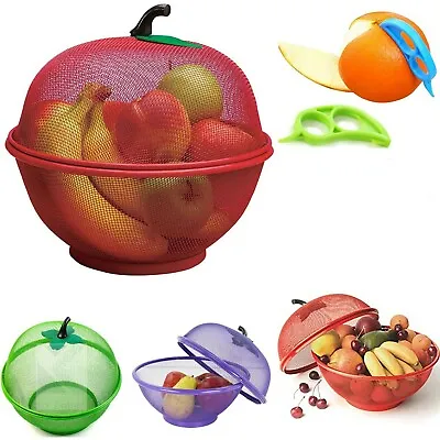 Mesh Fruit Bowl FRUIT BASKET & Citrus Peeler -Keep Unwanted Pets & Insects Out  • £9.99