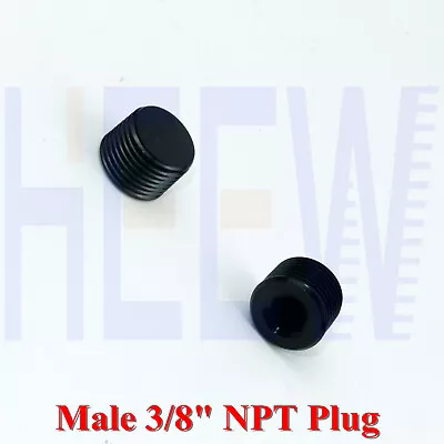 $7.99 • Buy Male Thread 3/8  NPT Cored Head Hex Flare Plug Bung Socket Off Fitting 2pcs