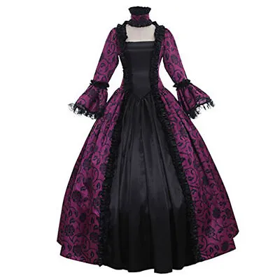 £0.01 • Buy Lady Women Victorian Cosplay Costume Dress Medieval Renaissance Party Ball Gown
