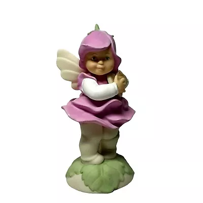 Dept 56 Flower Girl Angel Figurine Pink Rose Bud You're In My Heart 2001 • $38.80