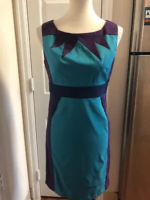 New Minuet Women's Teal And Purple Pencil Dress Size Medium 6/8 - NWT • $23.99