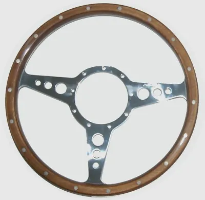 New Flat Moto-Lita 13  Wood Steering Wheel Made In The UK Top Quality • $399.95