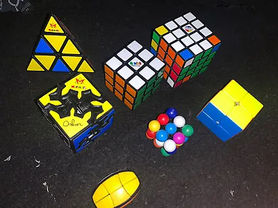 Rubiks Cube/Puzzle Cube Aand Mefferts Lot (2x23x3and 4x4 As Well!) • $23