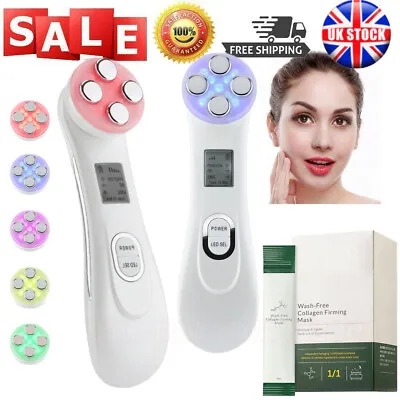 RF LED Facial Beauty Device Skin Rejuvenation Anti-Aging Skin Tightening Machine • £20.98