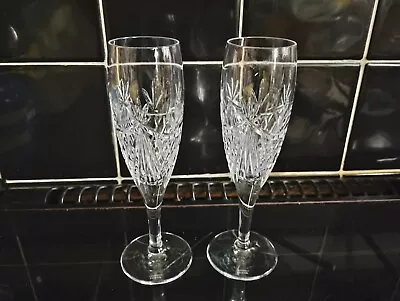 Pair Of Edinburgh Crystal Champagne Flutes -  Beauly Design • £25
