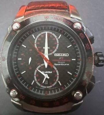 7T62 Japan Seiko Chronograph Sportura Honda Racing F1 Quartz Men Watch -JN- • $49.99