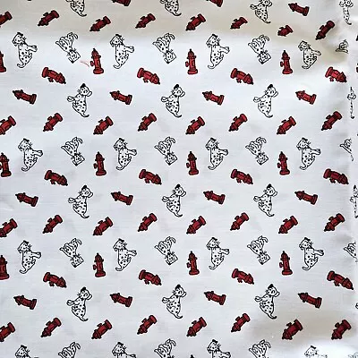 Robert Kaufman Dogs And Fire Hydrants Fabric Vintage LK102 Dalmatian Spotted Dog • $9