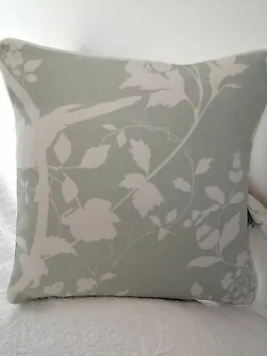 Laura Ashley Farleigh Oriental Garden Eau De Nil FABRIC Cushion Cover Piped  16” • £12.99