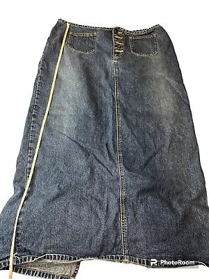 Vintage Venezia Jean Skirt Maxi Womens Sz 16 Button Fly Y2K • $19.99