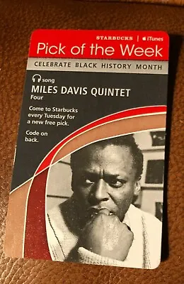 NEW Miles Davis Quintet Starbucks/iTunes Card For  Four   • $20.36