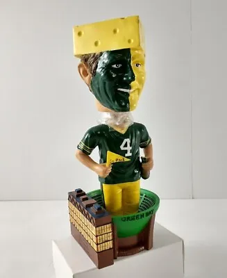 Green Bay Packers SUPER FAN IN FAVRE JERSEY Football Cheesehead Bobblehead RARE! • $39.95
