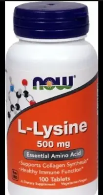 Now Foods L-LYSINE 1000mg 100 Tablets - Amino Acid Double Strength • $10.99