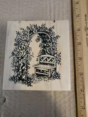 PSX Rose Arbor Trellis & Bench Rubber Stamp K-1792 USA • $12