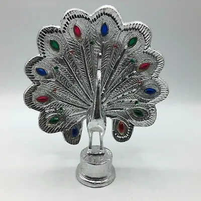 Vintage Metal Peacock Figurine RK Spiritual Decor Centerpiece Statue C3 • $24.56