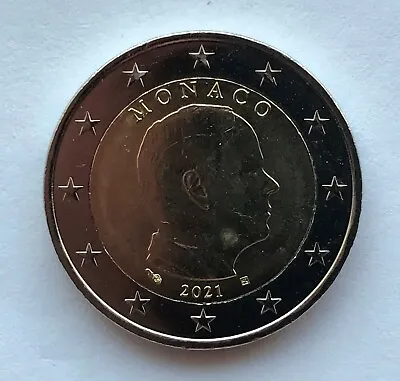 MONACO - 2 € Euro Circulation Coin  2021 UNCIRCULATED COIN • $5.95