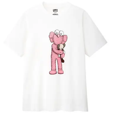 KAWS X Uniqlo Pink BFF Tee White Size Medium 2019 • £69.99