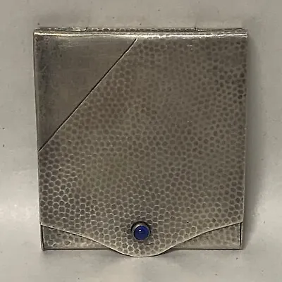 Vintage Hammered Alpacca Silver Matchbook Match Case Holder Cabochon Makers Mark • $150