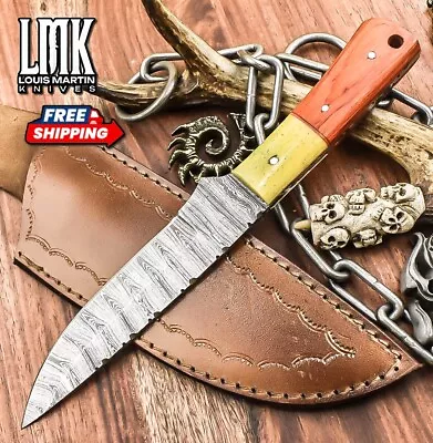 Hand Forged Knife USA Full Tang Knife Twist Damascus Hard Wood EDC Closeout • $8.51