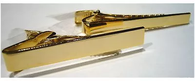 Wedding - Police Plain Tie Clip- Tie Bar - Gold Tone Plated - 2 Widths Available • $6.49